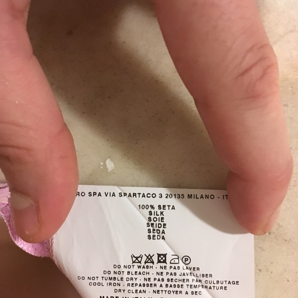 Etro Colorblock 100% Silk Dress Orange/Lavender - Picture 5 of 6